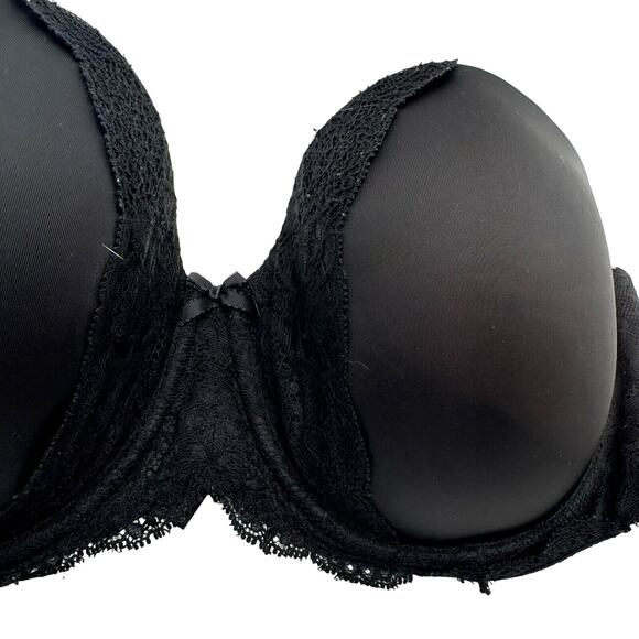 VICTORIA'S SECRET 38D Strapless Bra Black Lace Dream Angels Underwire Multiway‎ - Picture 1 of 8